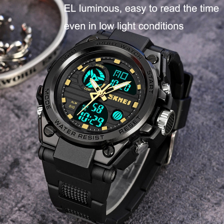 SKMEI 2031 Multifunctional Outdoor Waterproof Chronograph Men Sports Watch(Black Gold) - Silicone Strap Watches by SKMEI | Online Shopping UK | buy2fix