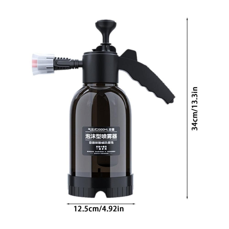 2L Foam Sprayer Pressure Spray Bottle for Car Washing Plants Watering Fertilizing(Black) - Car washing supplies by buy2fix | Online Shopping UK | buy2fix