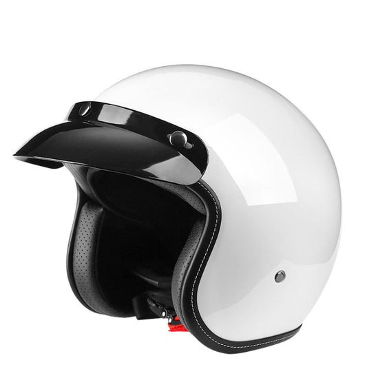 BYB 701 All Seasons Retro Motorcycle Helmet, Size: XL(Bright White) - In Car by BYB | Online Shopping UK | buy2fix