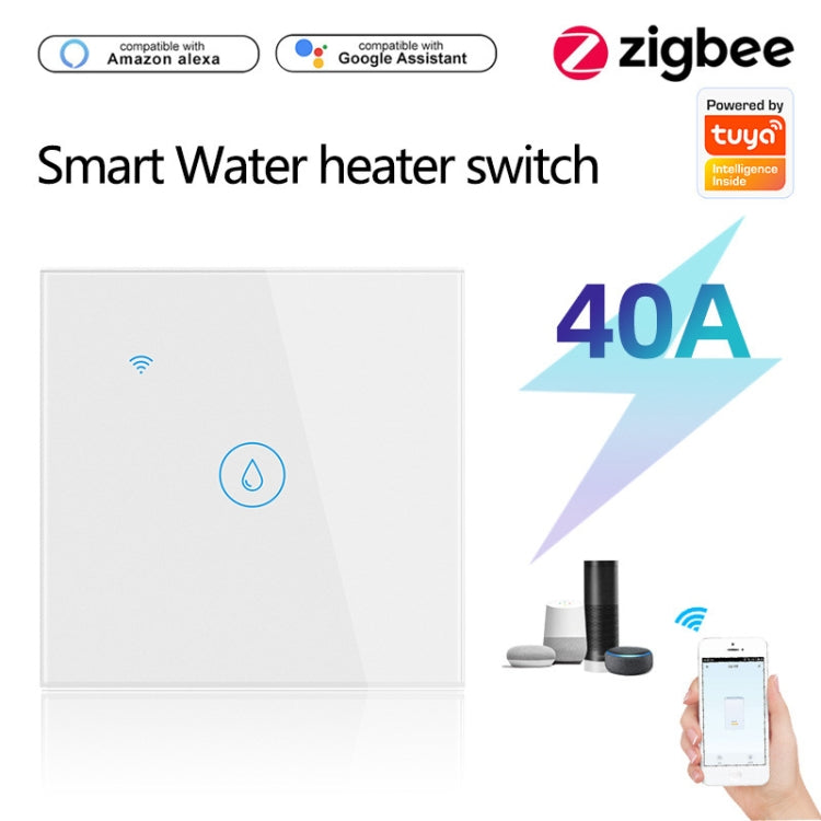 Tuya ZigBee 40A Smart High Power Water Heater Light Air Conditioner Switch Time Voice Remote Control(Black) - Consumer Electronics by buy2fix | Online Shopping UK | buy2fix
