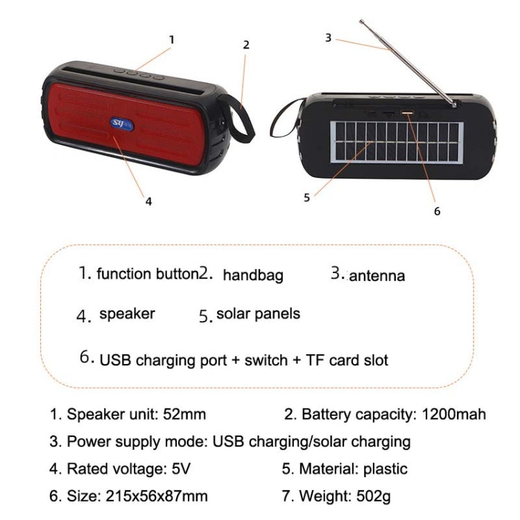 BAIJIALI SY-918 Solar Emergency Radio Read U Disk Large Volume Speaker LED Light Portable Player(Black) - Consumer Electronics by BAIJIALI | Online Shopping UK | buy2fix