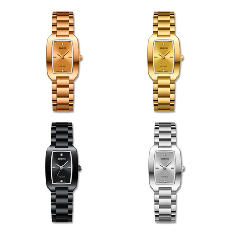 BINBOND N321 Square Temperament Metal 30M Waterproof Quartz Watch, Color: Black - Metal Strap Watches by BINBOND | Online Shopping UK | buy2fix