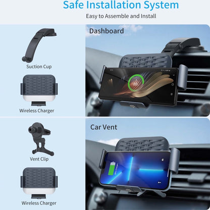 For Samsung Galaxy Z Fold4 / 3 S10 Folding Screen Mobile Phone Vehicle Bracket Dual Coil Wireless Charger - In Car by buy2fix | Online Shopping UK | buy2fix