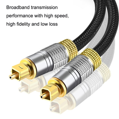 CO-TOS101 1.8m Optical Fiber Audio Cable Speaker Power Amplifier Digital Audiophile Square To Square Signal Cable(Bright Gold Plated) -  by buy2fix | Online Shopping UK | buy2fix