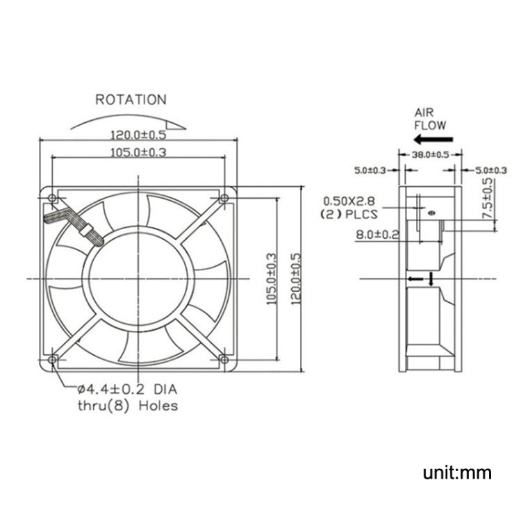 XIN RUI FENG XRF12038HASL 110V Oil Bearing 12cm Cooling Fan -  by XIN RUI FENG | Online Shopping UK | buy2fix