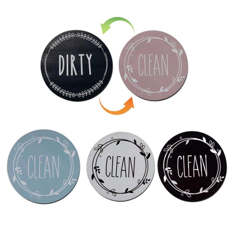 Dishwasher Round Magnet Clean Dirty Sign Double-Sided Dishwasher Magnet Cover(Black) - Dish Washers & Accessories by buy2fix | Online Shopping UK | buy2fix