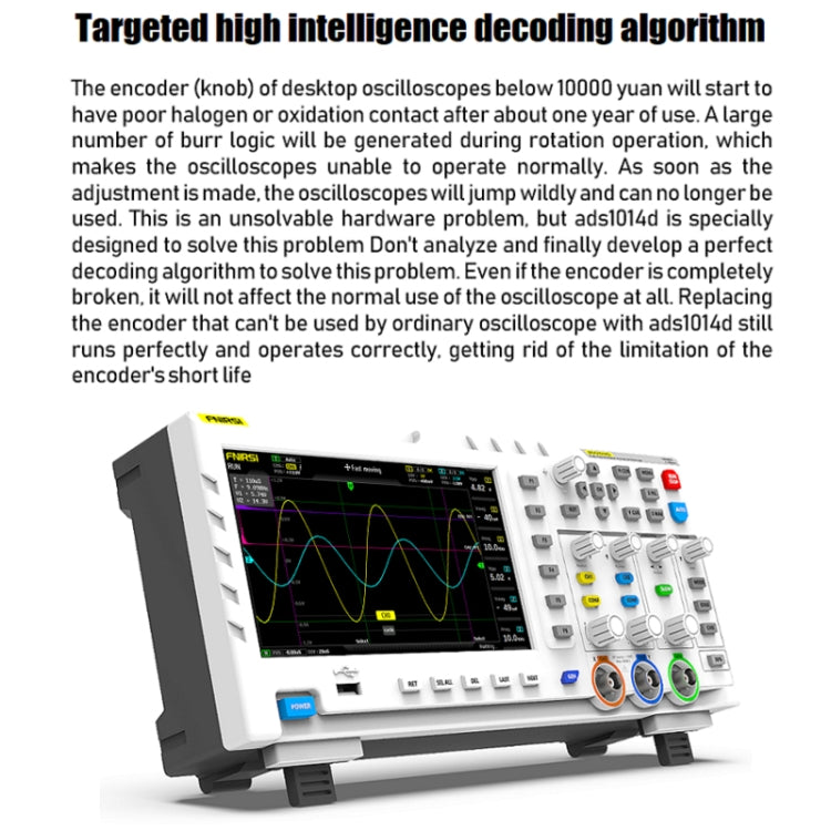 FNIRSI 1014D +P4100 Probe 2 in 1 Dual-channel 100M Bandwidth Digital Oscilloscope 1GS Sampling Signal Generator, US Plug - Digital Multimeter by FNIRSI | Online Shopping UK | buy2fix