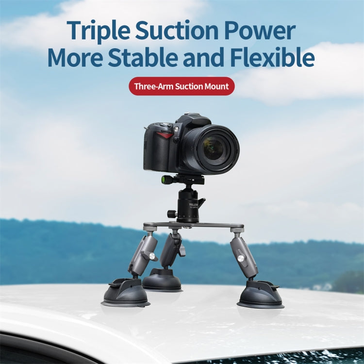 TELESIN Suction Cup Action Camera Tripod Mount for Car Holder Stand Bracket - Holder by TELESIN | Online Shopping UK | buy2fix