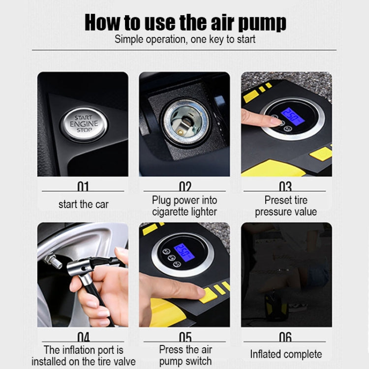 SUITU  ST-5002 DC 12V Wired Car Air Compressor Tire Inflator 150 PSI Auto Air Pump Digital Display Model+Toolbox - Inflatable Pump by buy2fix | Online Shopping UK | buy2fix