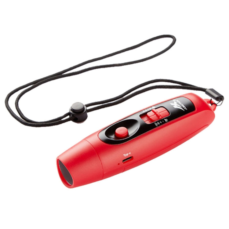 JUNCTION USB Charging High Decibel Traffic Command Outdoor Training Whistle with Lighting Function(Red) - Sporting goods by buy2fix | Online Shopping UK | buy2fix