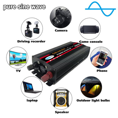 4000W 60V to 220V High Power Car Pure Sine Wave Inverter Power Converter - Pure Sine Wave by buy2fix | Online Shopping UK | buy2fix