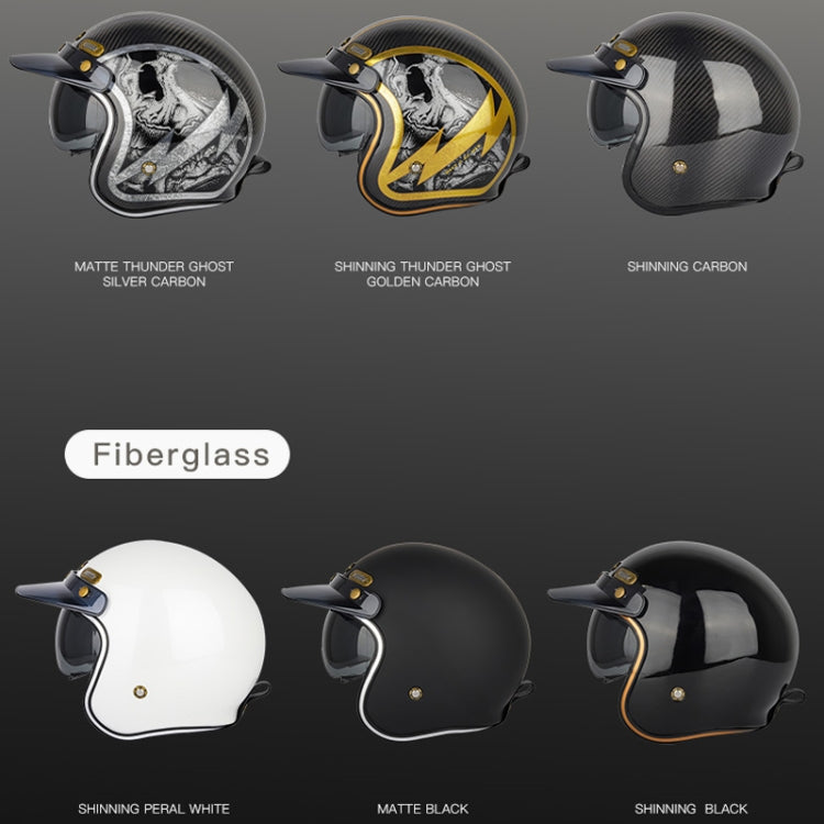 SOMAN Motorcycle Four Seasons Carbon Fiber Half Helmet, Color: Bright Carbon Fiber(S) - Helmets by SOMAN | Online Shopping UK | buy2fix