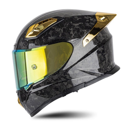 SOMAN Four Seasons Full Cover Motorcycle Helmet, Size: XXL(Cheetah Print Gold) - Helmets by SOMAN | Online Shopping UK | buy2fix