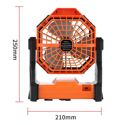 Outdoor Infinitely Variable Speed Portable Large Wind Charging Camping Lighting Fan(Black Orange) - Electric Fans by buy2fix | Online Shopping UK | buy2fix