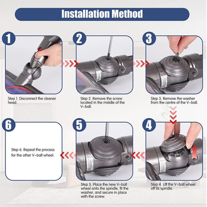 For Dyson V6 V7 V8 V10 V11 V12 Vacuum Cleaner V-Ball Wheels of Direct Drive Cleaner Head - For Dyson Accessories by buy2fix | Online Shopping UK | buy2fix