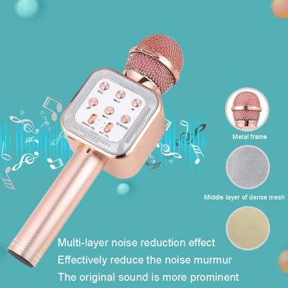 WS-1818 LED Light Flashing Microphone Self-contained Audio Bluetooth Wireless Microphone(Rose Gold) - Microphone by buy2fix | Online Shopping UK | buy2fix