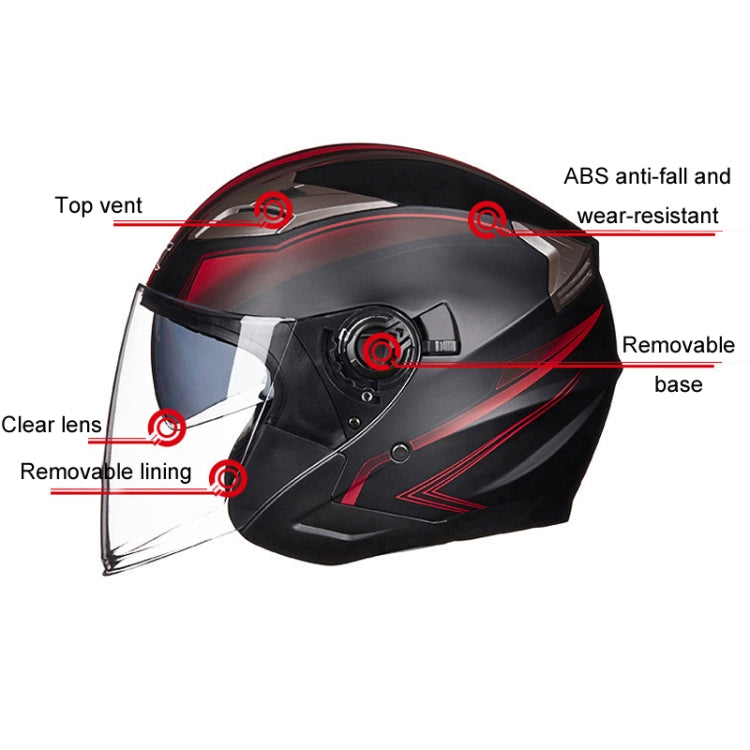 GXT 708 Electric Vehicle Dual Lens Helmet Four Seasons Safety Helmet, Size: XL(Matt Black Gray) - Helmets by GXT | Online Shopping UK | buy2fix