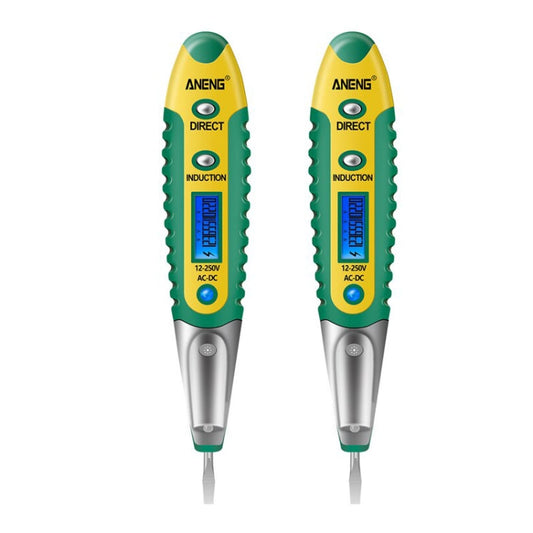 ANENG VD700 2pcs Sound and Light Alarm Non-contact Digital Display Sensor Multi-function Test Pen(Yellow Green) - Voltage Detector by ANENG | Online Shopping UK | buy2fix