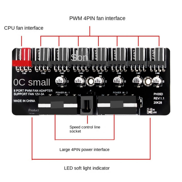 PWM Fan Hub Computer CPU Fan Extender(Big 4Pin Interface) - Others by buy2fix | Online Shopping UK | buy2fix