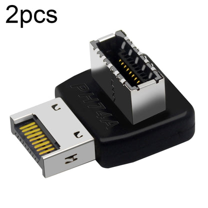 2pcs USB3.1 Type-E Computer Motherboard Interface 90 Degrees Elbow Front Type-C Adapter(PH74A) - Cable & Adapters by buy2fix | Online Shopping UK | buy2fix