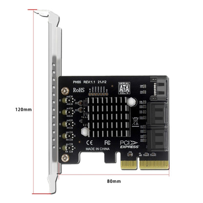 PCI-E To 5 SATA 3.0 Expansion Card(Semi High Baffle) - Add-on Cards by buy2fix | Online Shopping UK | buy2fix