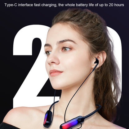 With Atmosphere Lamp Hanging Neck Bluetooth Earphone, Style: 1 In 1 - Neck-mounted Earphone by buy2fix | Online Shopping UK | buy2fix