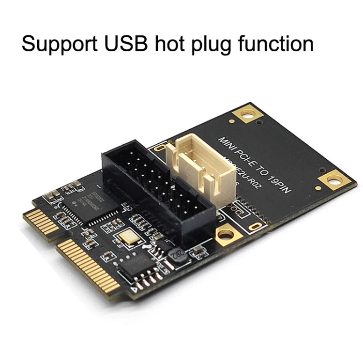 Mini PCI-E To USB3.2 GEN1 Front 19Pin 2 Ports Transfer Card Supports Half High SATA - Add-on Cards by buy2fix | Online Shopping UK | buy2fix