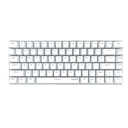 Ajazz AK33 82 Keys Bluetooth 5.0/Wired Dual Mode Red Shaft Mechanical Keyboard Blue Light (White) - Wired Keyboard by Ajazz | Online Shopping UK | buy2fix