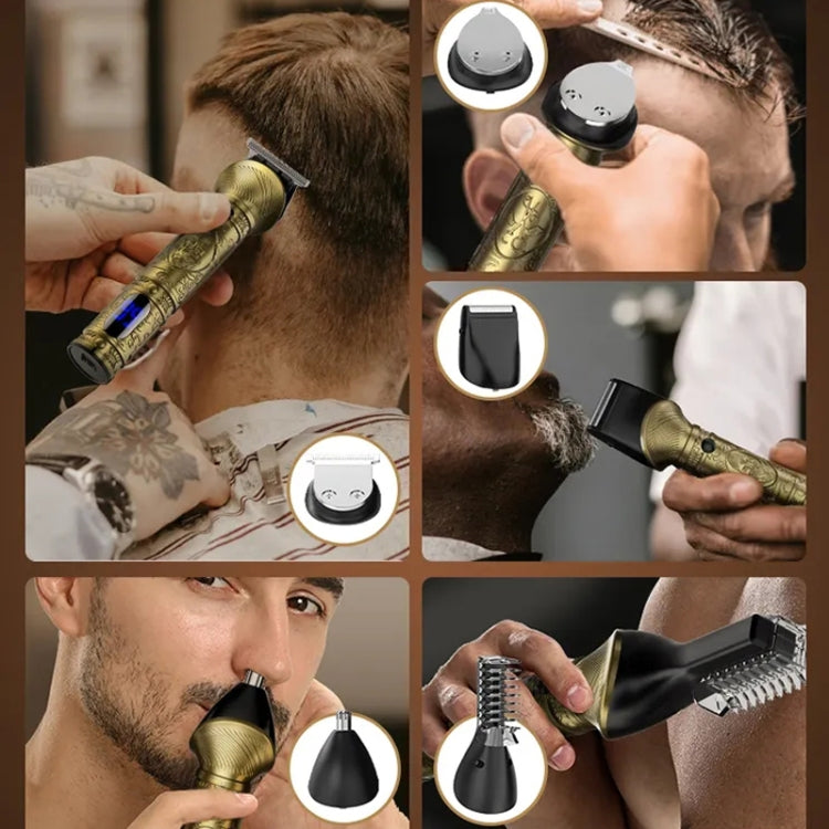 6 In 1 Men Multi-Functional Clipper Metal Body Hair Cutting(Silver Gray) - Hair Trimmer by buy2fix | Online Shopping UK | buy2fix