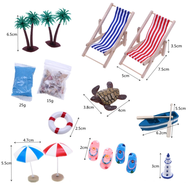 A Style Mini Beach Set Miniature Model Ornament Summer Ocean Simulation Scene Photo Decoration Props -  by buy2fix | Online Shopping UK | buy2fix