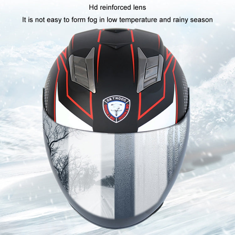 KUQIBAO Motorcycle Smart Bluetooth Sun Protection Double Lens Safety Helmet, Size: XL(White Phantom Fiber+Gray Tail) - Helmets by KUQIBAO | Online Shopping UK | buy2fix