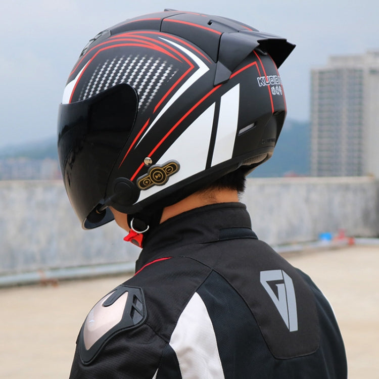 KUQIBAO Motorcycle Smart Bluetooth Sun Protection Double Lens Safety Helmet, Size: M(Matte Black) - Helmets by KUQIBAO | Online Shopping UK | buy2fix