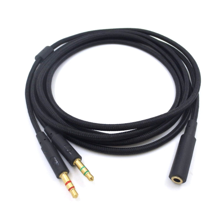 2m For Kingston Skyline Alpha Cloud II 3.5mm 2 In 1 Audio Cable(Black) - Headset Accessories by buy2fix | Online Shopping UK | buy2fix