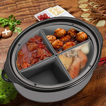 For Crockpot 6QT Slow Cooker Silicone Liners Divider Reusable Leak Proof Mats, Spec: Gray  4 Compartments - Kitchen Machine Accessories by buy2fix | Online Shopping UK | buy2fix