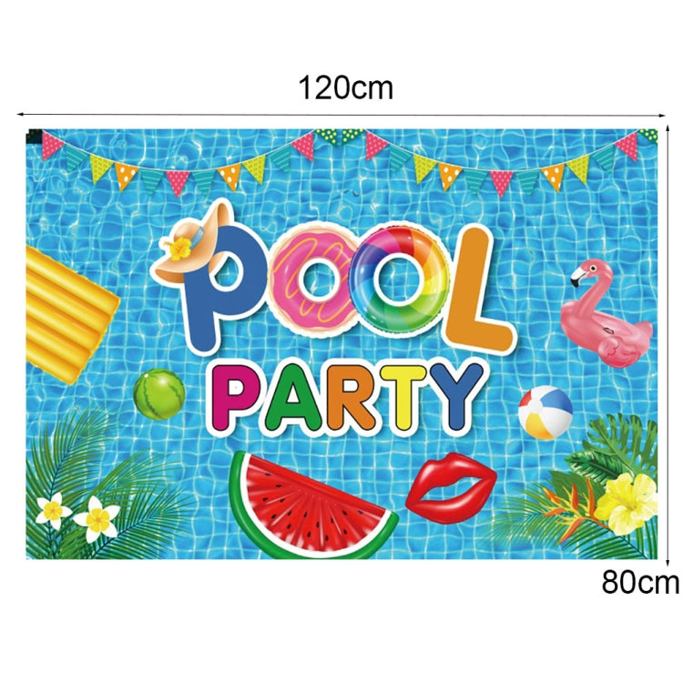 80x120cm Summer Pool Party Decoration Backdrop Swimming Ring Photography Background Cloth(11311790) -  by buy2fix | Online Shopping UK | buy2fix