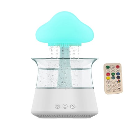 CH06 300ml Rain Humidifier Mushroom Cloud Colorful Night Lamp Aromatherapy Machine, Style: With Remote Controller(White) - Air Purifiers & Accessories by buy2fix | Online Shopping UK | buy2fix