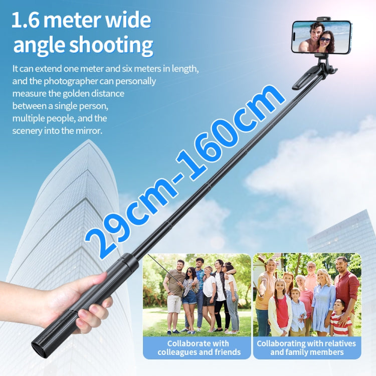 Pixel ST2 1.6m Anti Shake Selfie Stick Head Tripod Handheld Portable Folding Remote Control Outdoor Photo Stands(With Bluetooth Remote Control) - Selfie Sticks by Pixel | Online Shopping UK | buy2fix