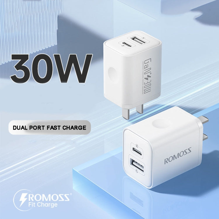 ROMOSS AC30T PD 30W Double Port Type-C/USB-C+USB-A  Gallium Nitride Charger Adapter,CN Plug - USB Charger by ROMOSS | Online Shopping UK | buy2fix