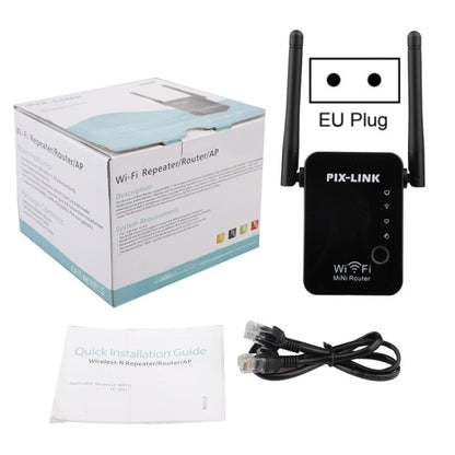PIX-LINK 2.4G 300Mbps WiFi Signal Amplifier Wireless Router Dual Antenna Repeater(UK Plug) - Wireless Routers by PIX-LINK | Online Shopping UK | buy2fix