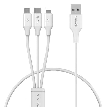 ROMOSS CB251N 66W 8 Pin + USB-C/Type-C + Micro USB 3 In 1 Charging Data Cable (1.2m) - Multifunction Cable by ROMOSS | Online Shopping UK | buy2fix