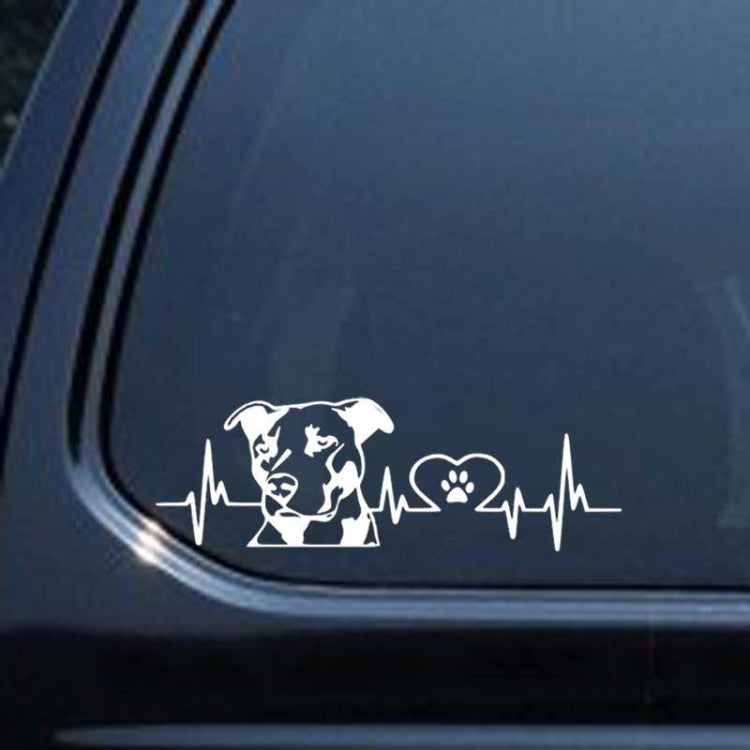 10pcs Pitbull Love Car Sticker Car Rear Modification Plate Label(White) - Decorative Sticker by buy2fix | Online Shopping UK | buy2fix