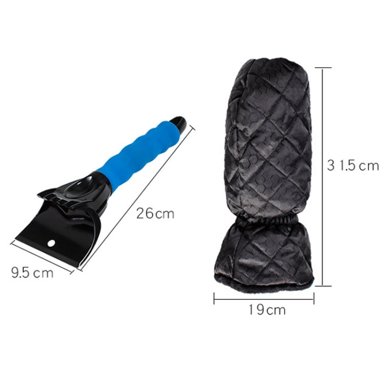 Vehicle Mounted Snow Shovel De-Icer Cleaning Tool, Color: Black+Gloves - Ice Scraper by buy2fix | Online Shopping UK | buy2fix