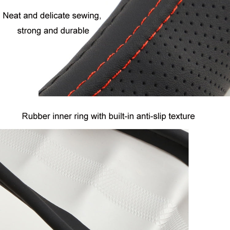 50cm Leather Truck Steering Wheel Cover(Black) - Steering Wheel Accessories by buy2fix | Online Shopping UK | buy2fix