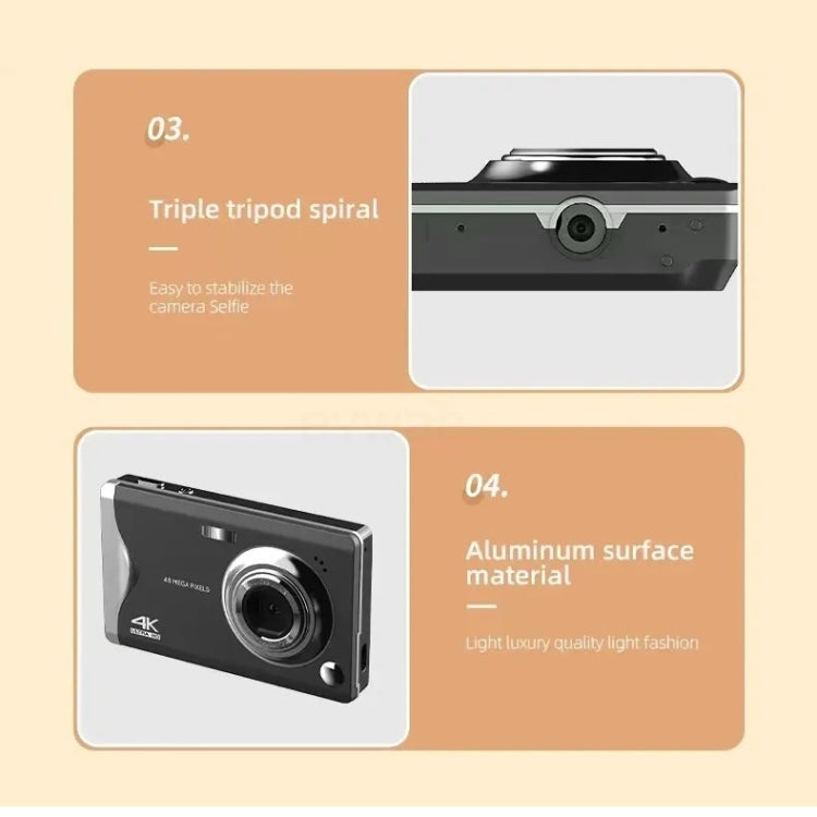 4K HD 3.0-Inch IPS Screen Autofocus HD Digital Camera(Black) - Children Cameras by buy2fix | Online Shopping UK | buy2fix