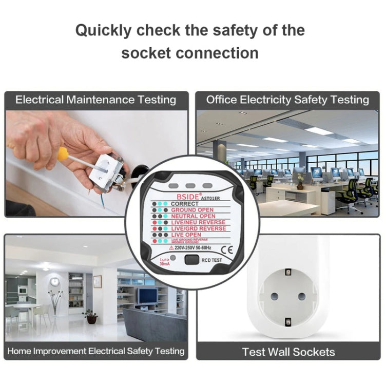 BSIDE AST01 Plug Power Tester Electrical Socket Detector US Plug - Current & Voltage Tester by BSIDE | Online Shopping UK | buy2fix