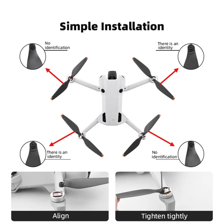 For DJI Mini 4 Pro 2pairs  Drone Propeller Blades 6030F Props Replacement Parts - DIY Propeller by buy2fix | Online Shopping UK | buy2fix