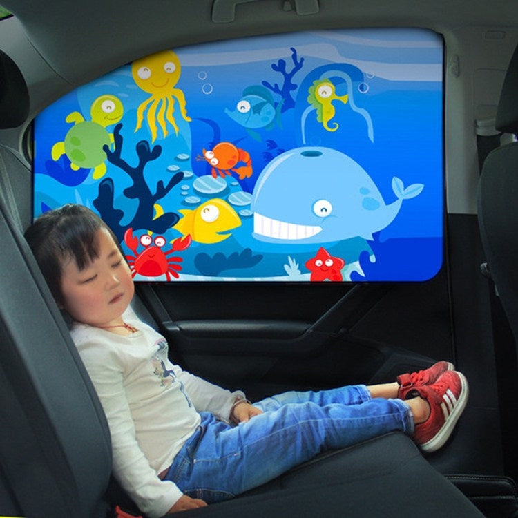 Car Cartoon Magnetic Sunshade Sunscreen Telescopic Collapsible Sunshield, Size:Co-pilot(Underwater World) - Window Foils & Solar Protection by buy2fix | Online Shopping UK | buy2fix