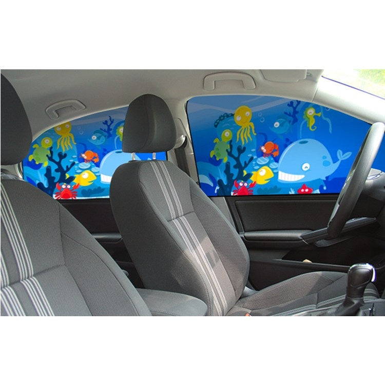 Car Cartoon Magnetic Sunshade Sunscreen Telescopic Collapsible Sunshield, Size:Co-pilot(Underwater World) - Window Foils & Solar Protection by buy2fix | Online Shopping UK | buy2fix