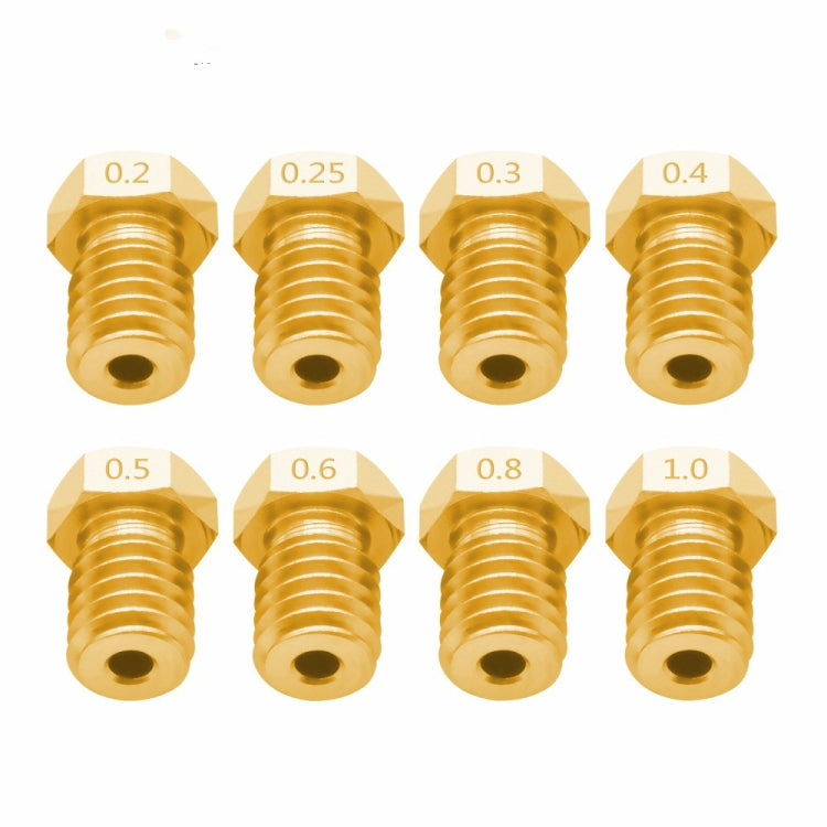 8 PCS Bugatti 3D Printer Accessories E3D-V5 V6 Nozzle M6 Thread Consumables Hot Nozzle, Size:1.75/0.25mm - Consumer Electronics by buy2fix | Online Shopping UK | buy2fix