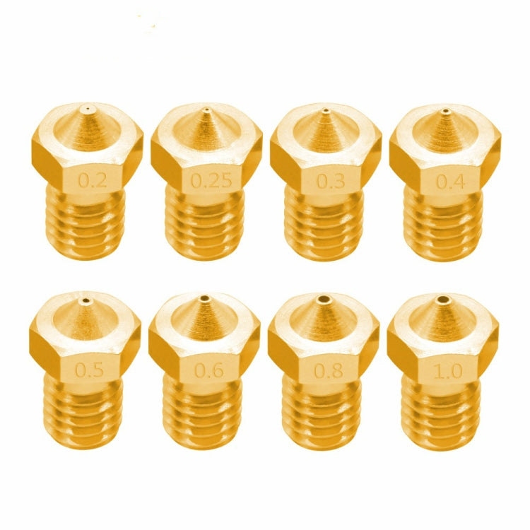 8 PCS Bugatti 3D Printer Accessories E3D-V5 V6 Nozzle M6 Thread Consumables Hot Nozzle, Size:1.75/0.35mm - Consumer Electronics by buy2fix | Online Shopping UK | buy2fix